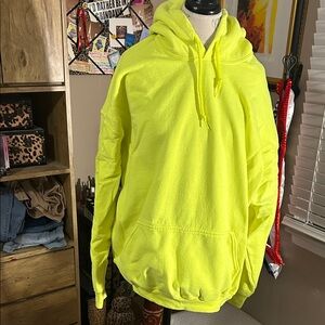 Gildan Neon Yellow Men's Sweatshirt - 2X